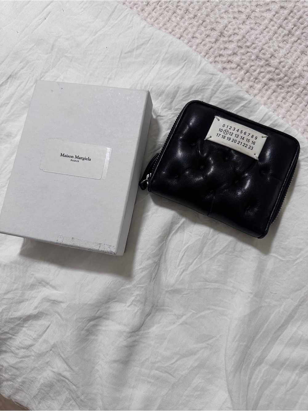 Maison Margiela Black Quilted Zip Wallet